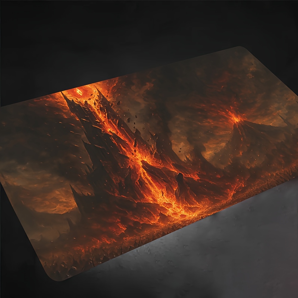 Fiery Volcanic Eruption Landscape Playmat Game Mat
